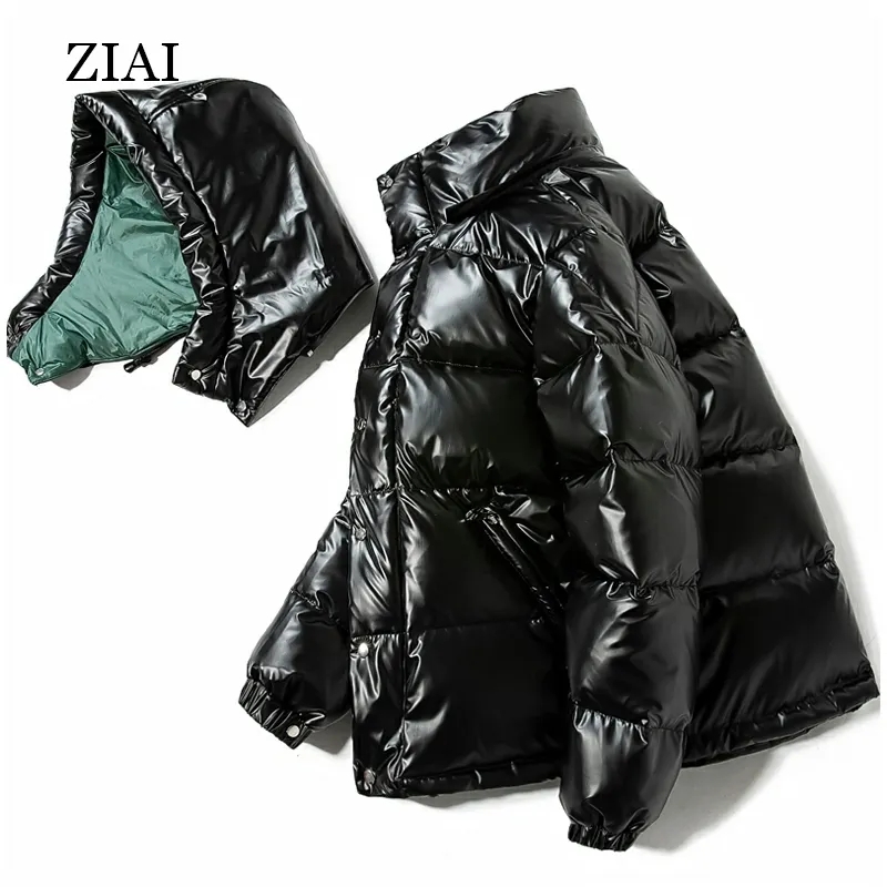 fashion winter warm bright silver padded jacket