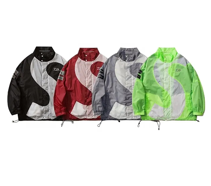 lightweight Mesh Windbreaker Outdoor Sports Color Block Unisex Jacket