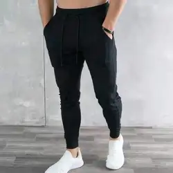 Joggers Mens Gym Pants With Phone Pockets Running Sports Jogging Gym Trousers Workout Nylon Pants Sweatpants