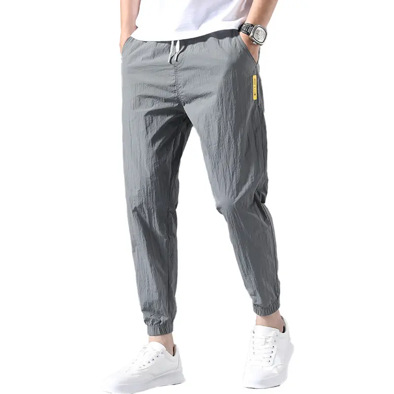 Men's Casual Fashion Simple Nine-point Pants Loose Sweatpants Ultra-thin Waist Pants Men's Trousers