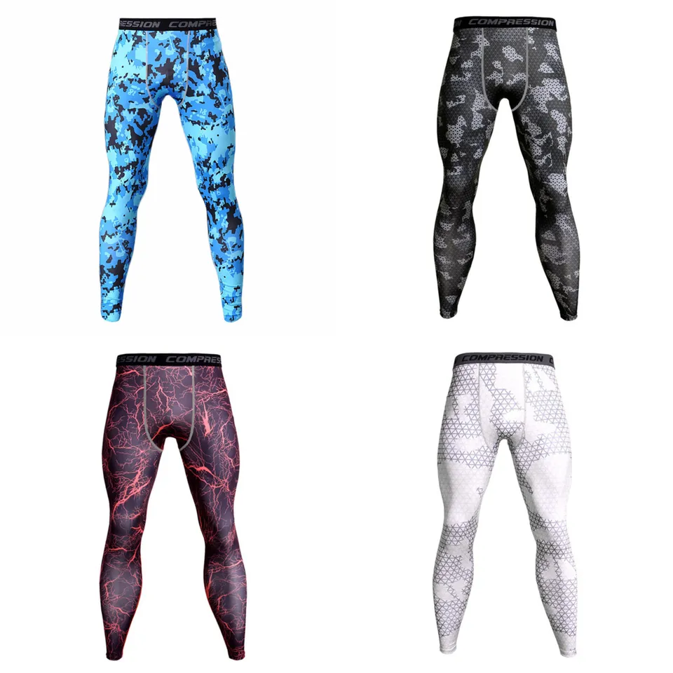 high elasticity camouflage quick dry training running fitness gym football mens youth compression pants