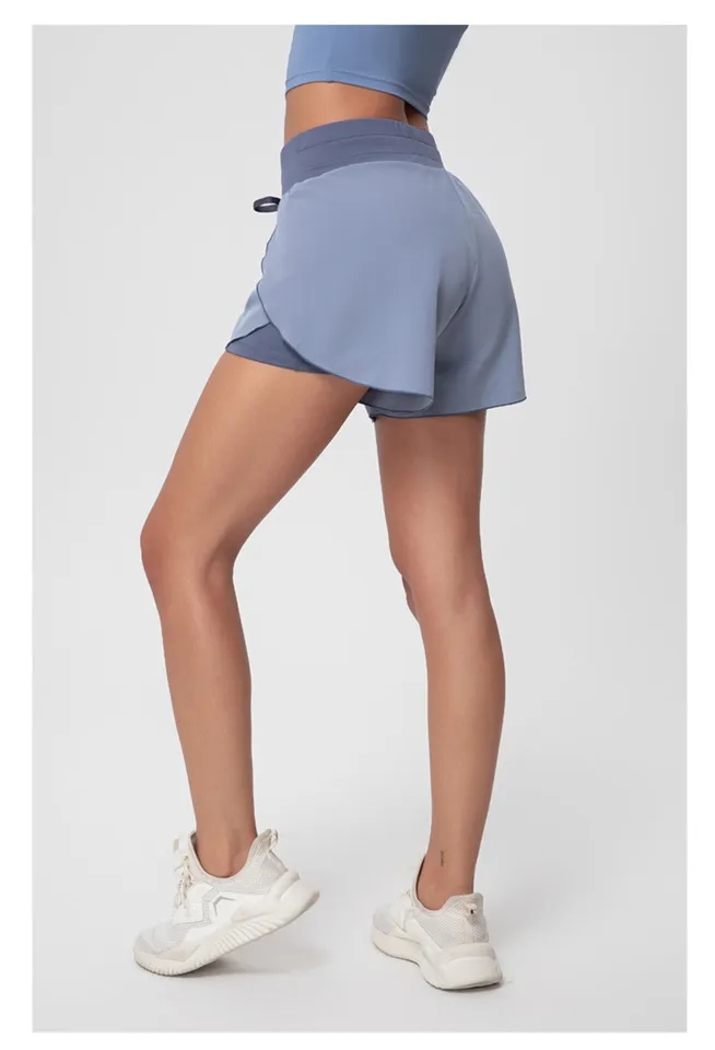 training tight elastic quick drying workout short pants womens for women polyester spandex yoga shorts with phone pockets